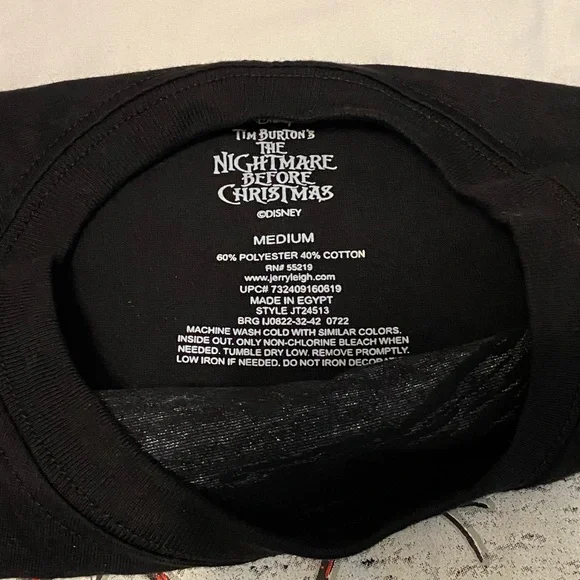 Nightmare before Christmas Jack Skellington in Santa hat long sleeve shirt Med - Picture 3 of 4